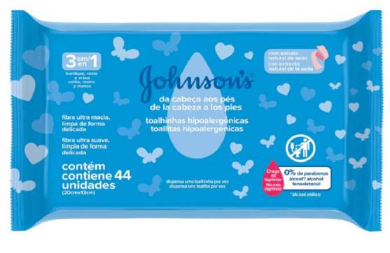 J&J TOALLITA CABEZA A PIES x44