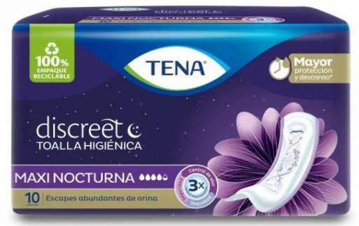 TENA TOALLA HIGIE MAXI NIGHx10