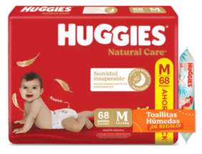 HUGGIES NATURAL CARE + TOALLITA 4en1 Mx68