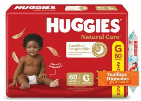 HUGGIES NATURAL CARE + TOALLITA 4en1 Gx60